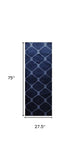 2' X 6' Navy Nautical Knots Washable Runner Rug - Homeroots - Flyclothing LLC