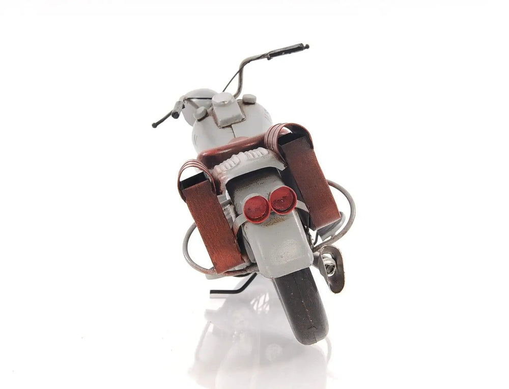 6" Grey Metal Hand Painted Decorative Motorcycle - Homeroots - Flyclothing LLC