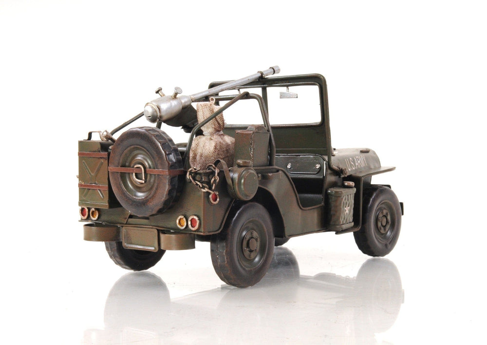 6" Army Green Metal Hand Painted Decorative Truck - Homeroots - Flyclothing LLC