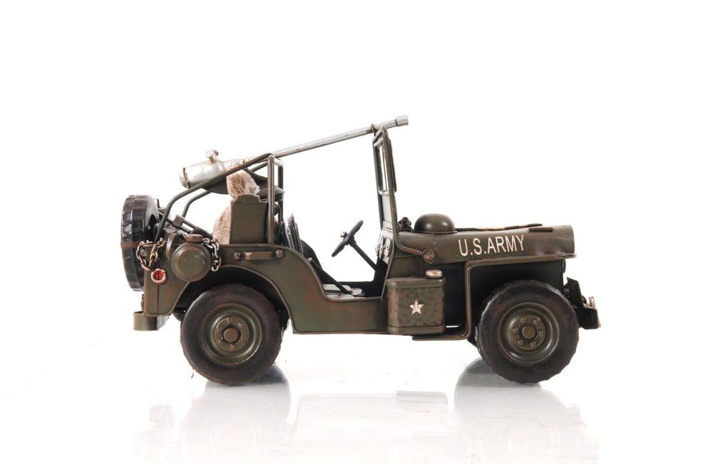 6" Army Green Metal Hand Painted Decorative Truck - Homeroots - Flyclothing LLC