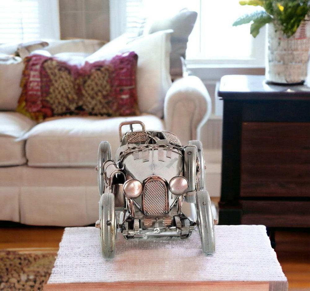 c1924 Bugatti Bronze and Silver Racecar Model Sculpture - Homeroots - Flyclothing LLC