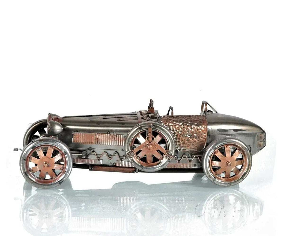 c1924 Bugatti Bronze and Silver Racecar Model Sculpture - Homeroots - Flyclothing LLC