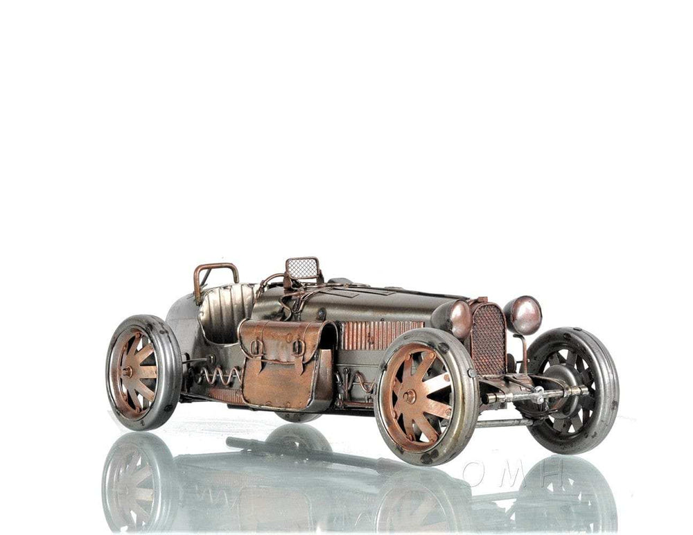 c1924 Bugatti Bronze and Silver Racecar Model Sculpture - Homeroots - Flyclothing LLC