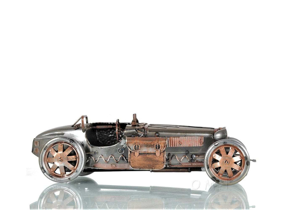 c1924 Bugatti Bronze and Silver Racecar Model Sculpture - Homeroots - Flyclothing LLC