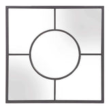 Graphite Geometric Design Square Metal Wall Mirror - Homeroots - Flyclothing LLC