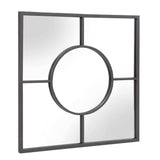 Graphite Geometric Design Square Metal Wall Mirror - Homeroots - Flyclothing LLC