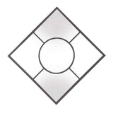 Graphite Geometric Design Square Metal Wall Mirror - Homeroots - Flyclothing LLC