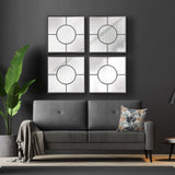 Graphite Geometric Design Square Metal Wall Mirror - Homeroots - Flyclothing LLC