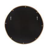 32" Antiqued Brushed Brass Round Wall Mirror - Homeroots - Flyclothing LLC