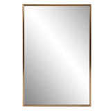 Antiqued Brushed Brass Rectangular Wall Mirror - Homeroots - Flyclothing LLC