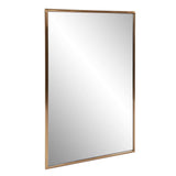 Antiqued Brushed Brass Rectangular Wall Mirror - Homeroots - Flyclothing LLC
