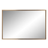 Antiqued Brushed Brass Rectangular Wall Mirror - Homeroots - Flyclothing LLC