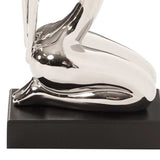 Modern Silver and Black Ustrasana Yoga Sculpture - Homeroots - Flyclothing LLC