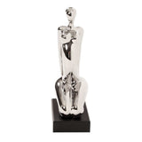 Modern Silver and Black Ustrasana Yoga Sculpture - Homeroots - Flyclothing LLC