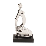 Modern Silver and Black Ustrasana Yoga Sculpture - Homeroots - Flyclothing LLC