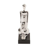 Modern Silver and Black Ustrasana Yoga Sculpture - Homeroots - Flyclothing LLC