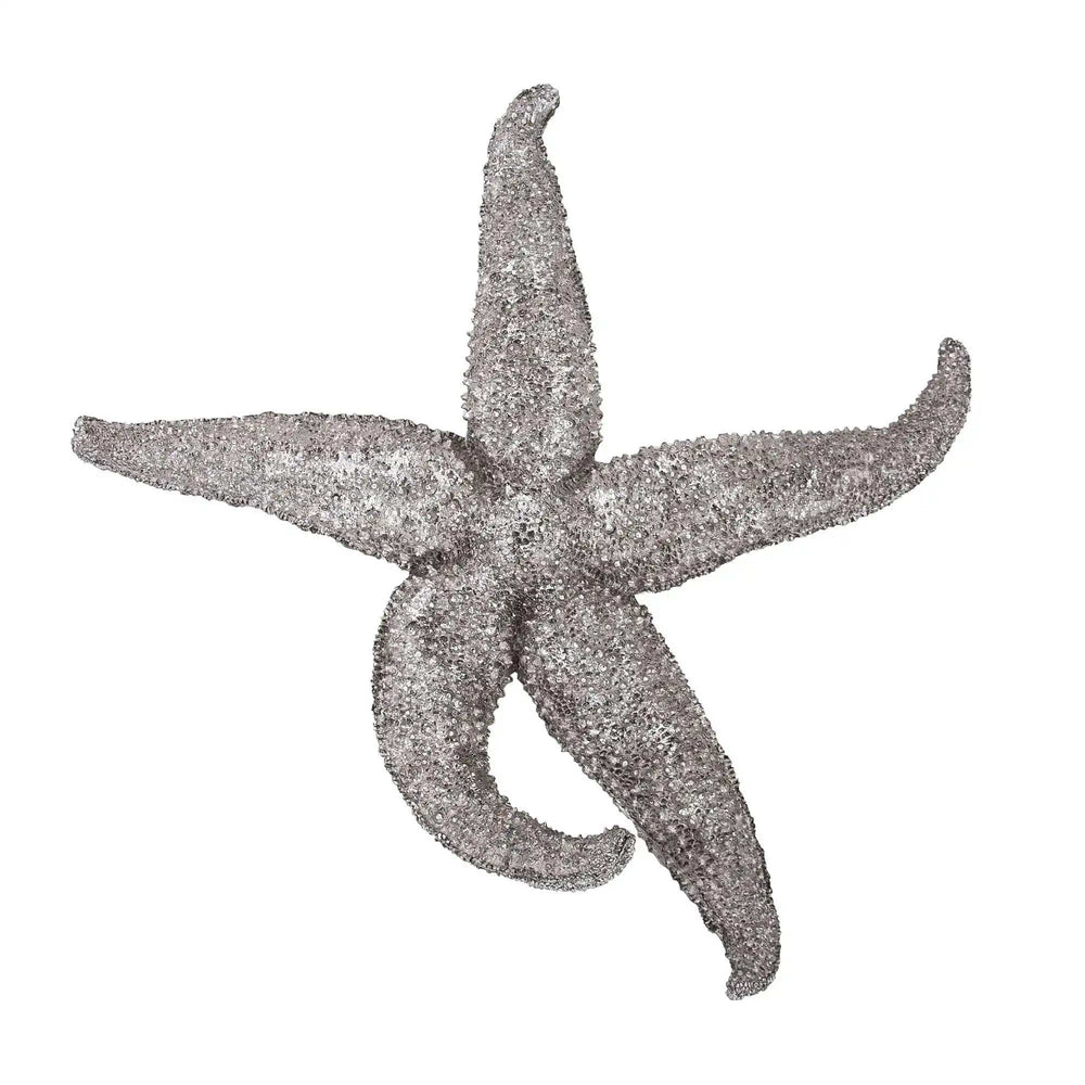 15' Silver Pewter Textured Starfish Wall Art Unframed Textual Art Wall Art - Homeroots - Flyclothing LLC
