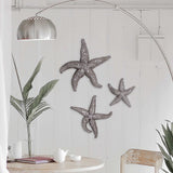 15' Silver Pewter Textured Starfish Wall Art Unframed Textual Art Wall Art - Homeroots - Flyclothing LLC