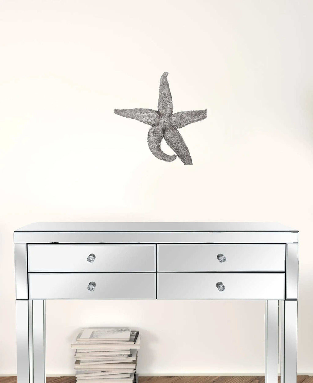 15' Silver Pewter Textured Starfish Wall Art Unframed Textual Art Wall Art - Homeroots - Flyclothing LLC