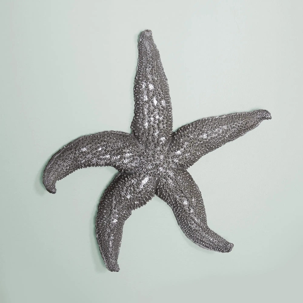 19" Silver Pewter Textured Starfish Wall Art - Homeroots - Flyclothing LLC