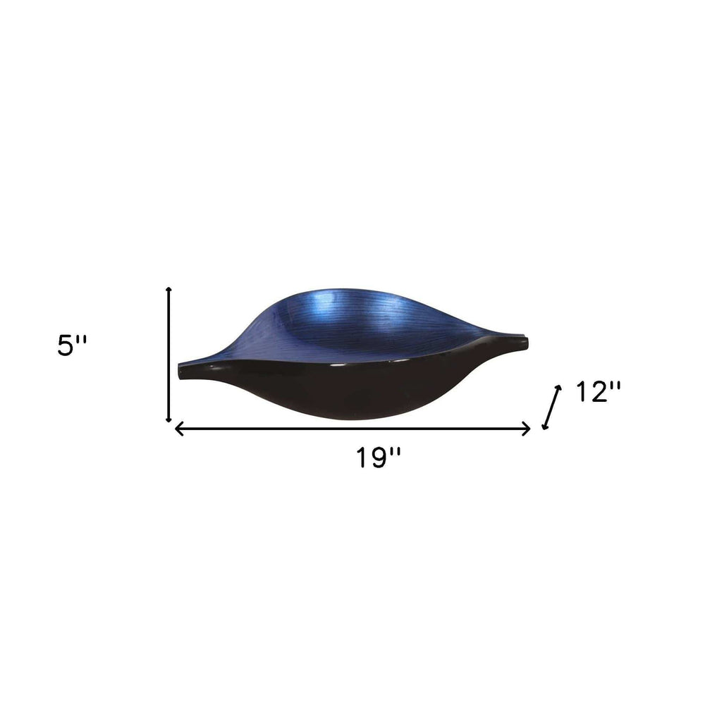 Sleek Blue and Black Lacquer Centerpiece Eye Bowl - Homeroots - Flyclothing LLC