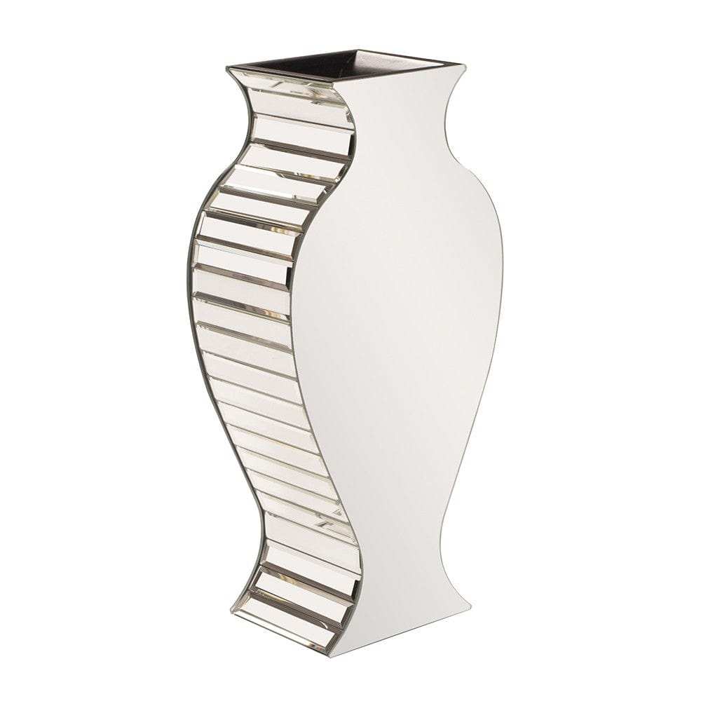 Beveled Mirrored Panel Curvy Tall Vase - Homeroots - Flyclothing LLC