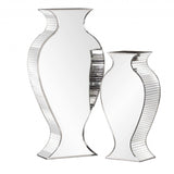 Beveled Mirrored Panel Curvy Tall Vase - Homeroots - Flyclothing LLC