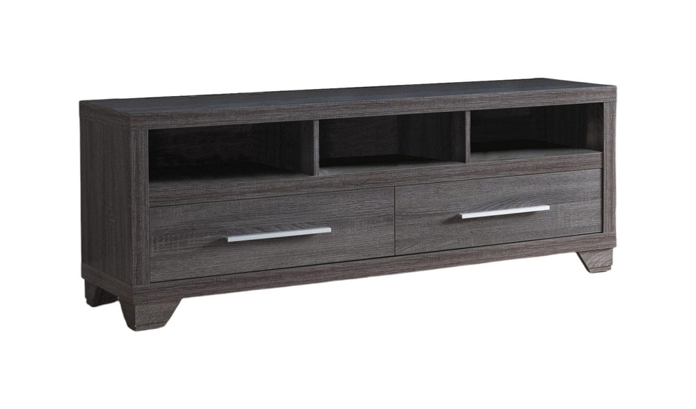 60" Gray Cabinet Enclosed Storage TV Stand - Homeroots