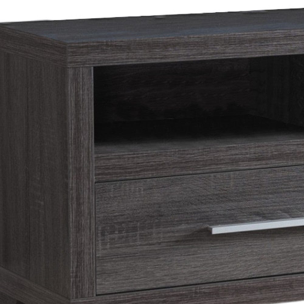 60" Gray Cabinet Enclosed Storage TV Stand - Homeroots