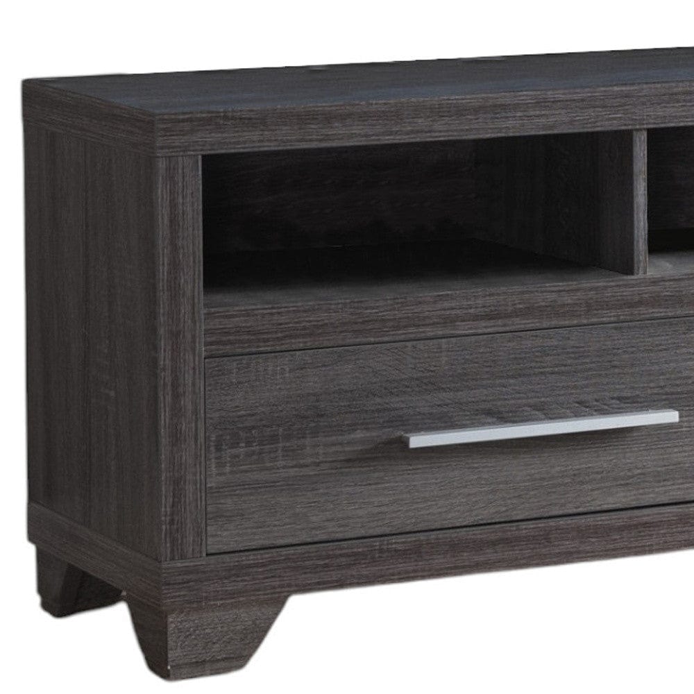 60" Gray Cabinet Enclosed Storage TV Stand - Homeroots