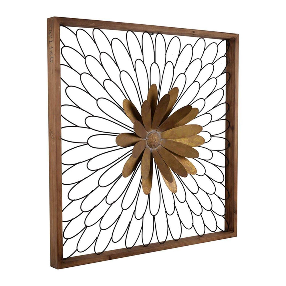 Rustic Black and Bronze 3D Floral Bloom Wall Art - Homeroots - Flyclothing LLC