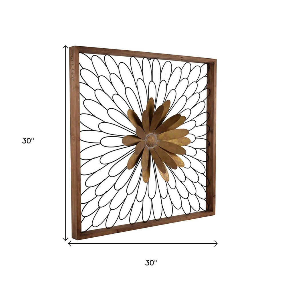 Rustic Black and Bronze 3D Floral Bloom Wall Art - Homeroots - Flyclothing LLC