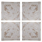 Set of 4 Whitewashed Arabesque Carved Wall Art - Homeroots - Flyclothing LLC