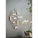 Contemporary White and Gold Geo Grid Wall Art - Homeroots - Flyclothing LLC