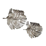 Set of 2 Shiny Silver Leaves Wall Art - Homeroots - Flyclothing LLC