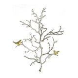 Modern 22" Silver Branch and Golden Birds Wall Art - Homeroots
