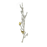 Modern 22" Silver Branch and Golden Birds Wall Art - Homeroots