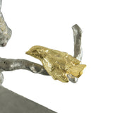 Modern 22" Silver Branch and Golden Birds Wall Art - Homeroots