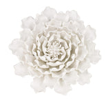 9" Off White Sculptural Flower Ceramic Wall Decor - Homeroots