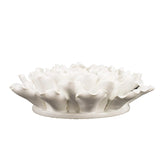 9" Off White Sculptural Flower Ceramic Wall Decor - Homeroots