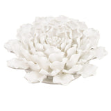 9" Off White Sculptural Flower Ceramic Wall Decor - Homeroots