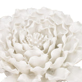 9" Off White Sculptural Flower Ceramic Wall Decor - Homeroots