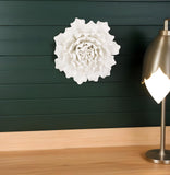 6" Off White Sculptural Flower Ceramic Wall Decor - Homeroots
