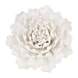 6" Off White Sculptural Flower Ceramic Wall Decor - Homeroots
