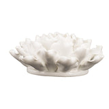 6" Off White Sculptural Flower Ceramic Wall Decor - Homeroots