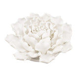 6" Off White Sculptural Flower Ceramic Wall Decor - Homeroots