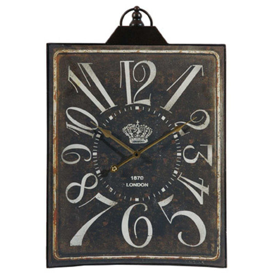 Vintage Style Black and White Iron Wall Clock - Homeroots - Flyclothing LLC