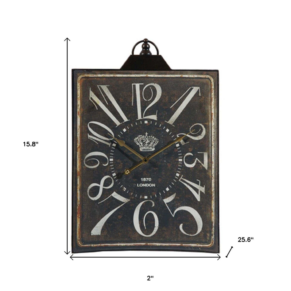 Vintage Style Black and White Iron Wall Clock - Homeroots - Flyclothing LLC
