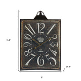 Vintage Style Black and White Iron Wall Clock - Homeroots - Flyclothing LLC