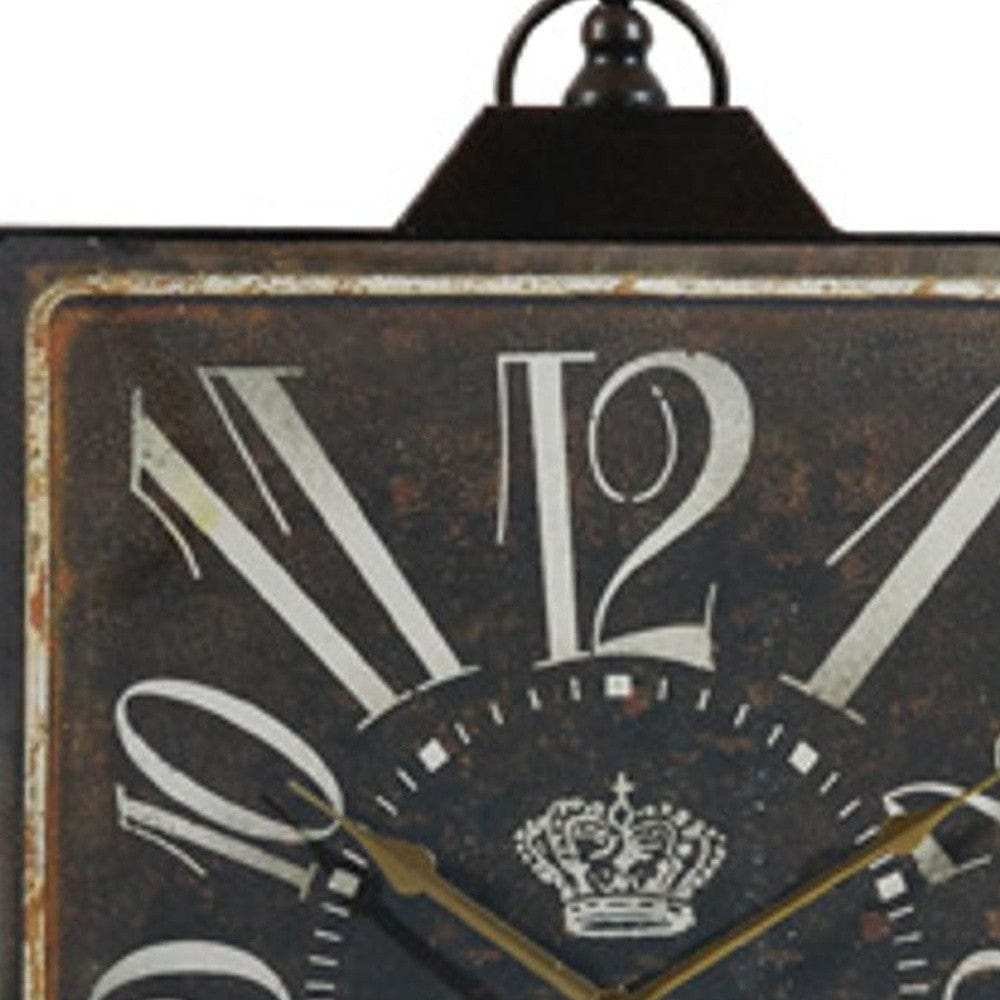 Vintage Style Black and White Iron Wall Clock - Homeroots - Flyclothing LLC